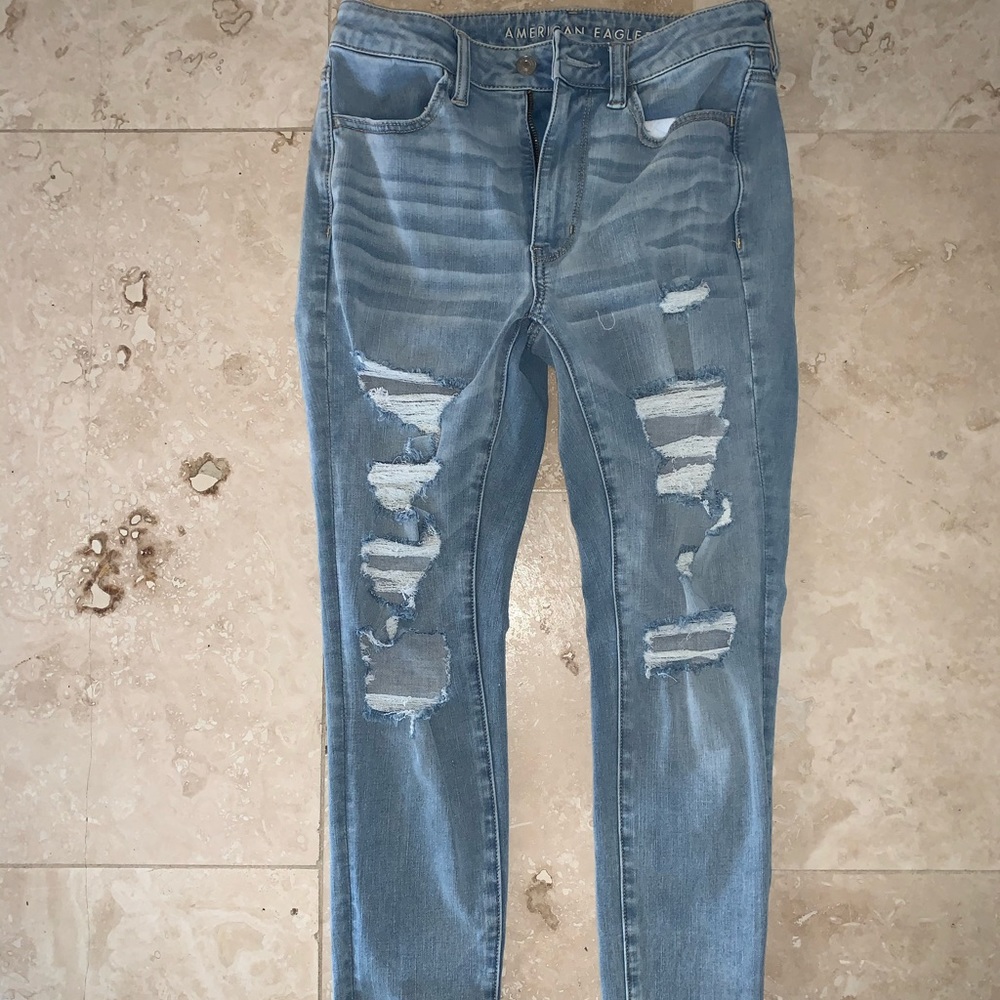 Ripped light wash jeans